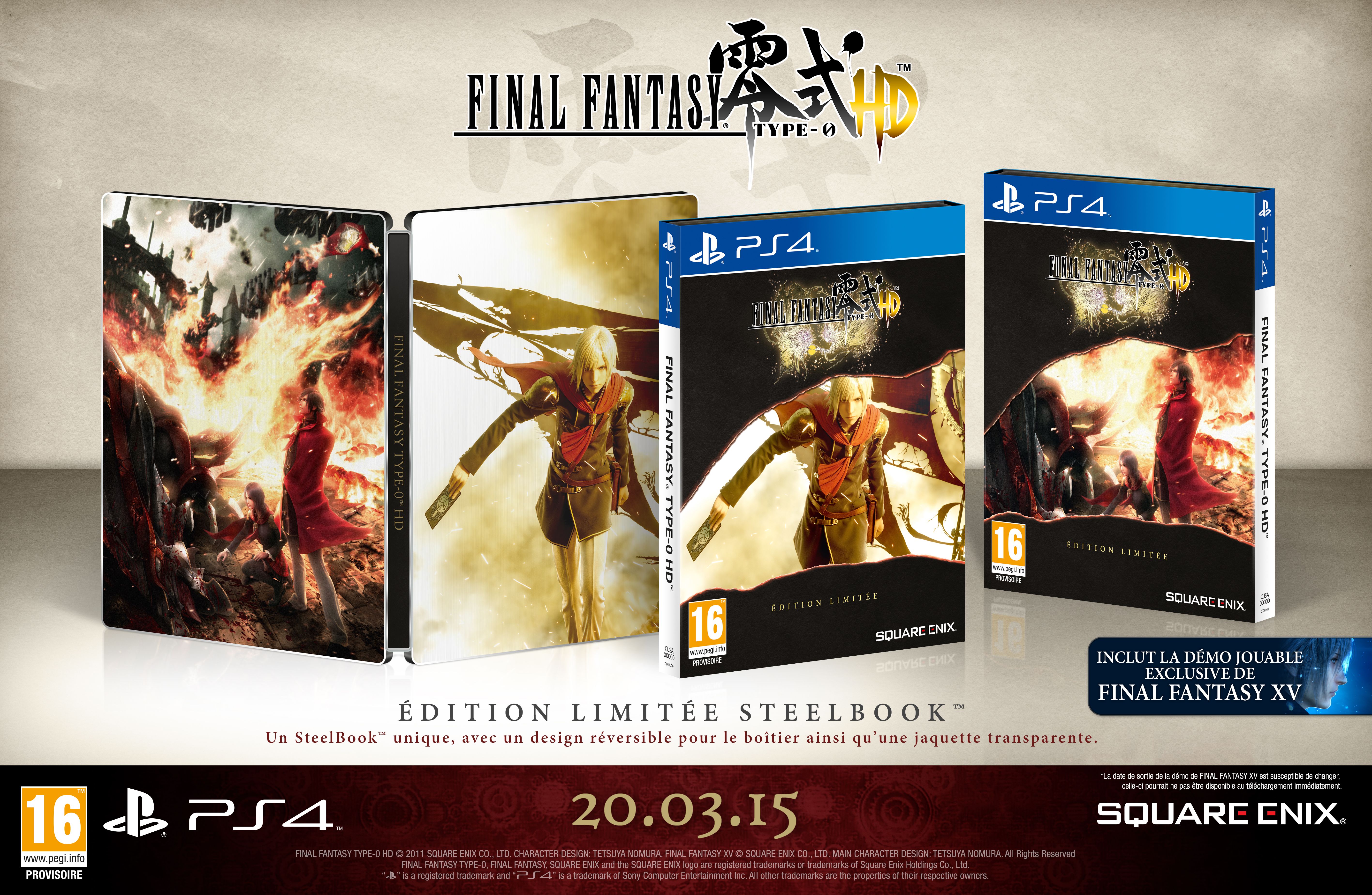 Final Fantasy Type-0 HD Steelbook Limited Edition
