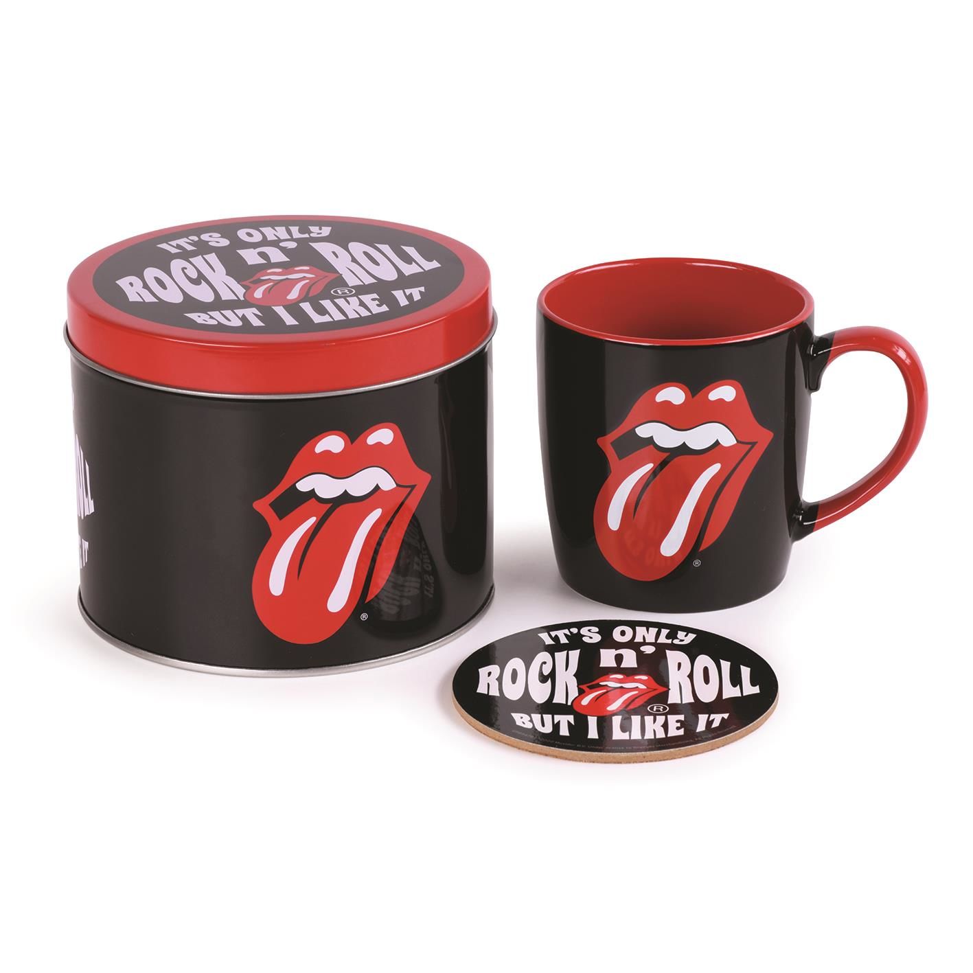 The Rolling Stones - Mug + Dessous de verre en boite en métal \"I