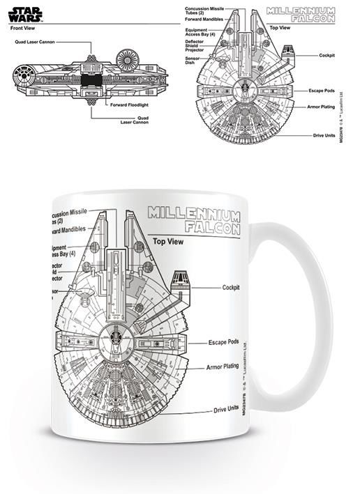 Star Wars - Millennium Falcon Sketch Coffee Mug 315ml