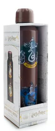Harry Potter - Bouteille d\'eau en métal slim \"Blasons\" 530ml