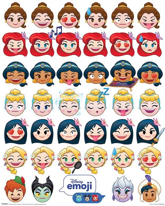 Disney Emoji Princess Emotions - Mini Poster