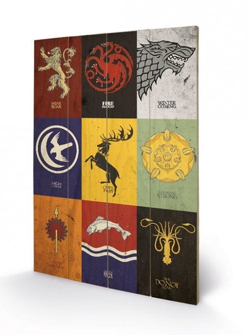 Game of Thrones Sigils - Wood Print