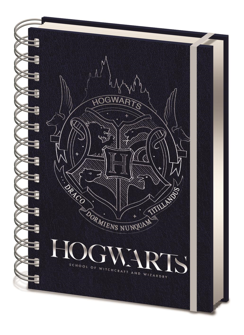 Harry Potter - Carnet A5 Wiro Blason de Poudlard Couleur Acier