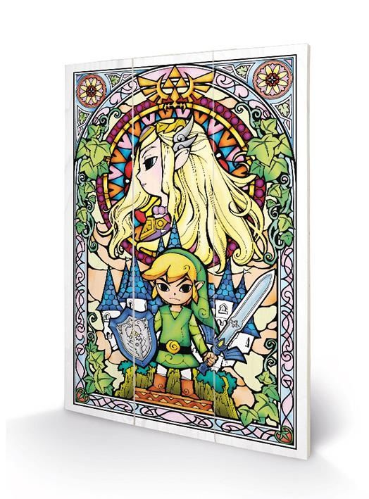 The Legend Of Zelda - Vitrail Impression sur Bois 20 X 29.5 cm