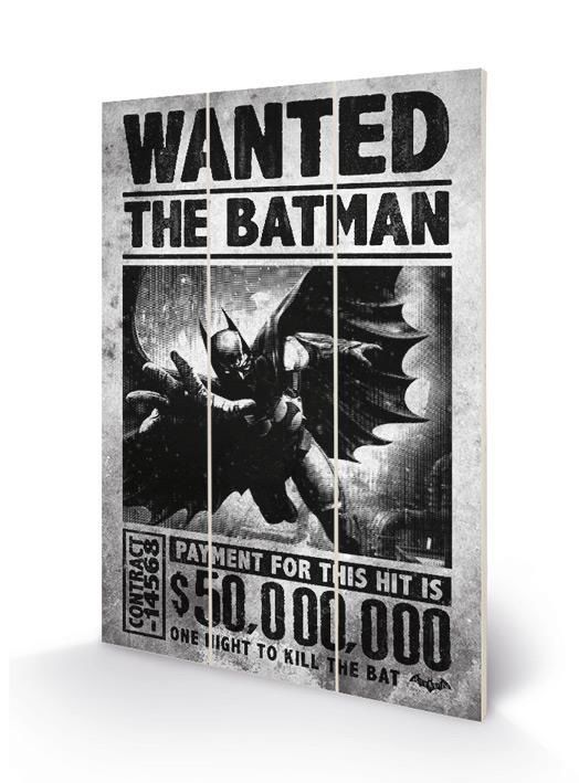 Batman Arkham Origins - WANTED Impression sur Bois 20 X 29.5 cm