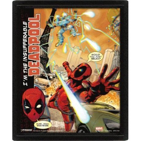 Deadpool - Attaque Cadre lenticulaire 3D 28,7 x 23,5cm