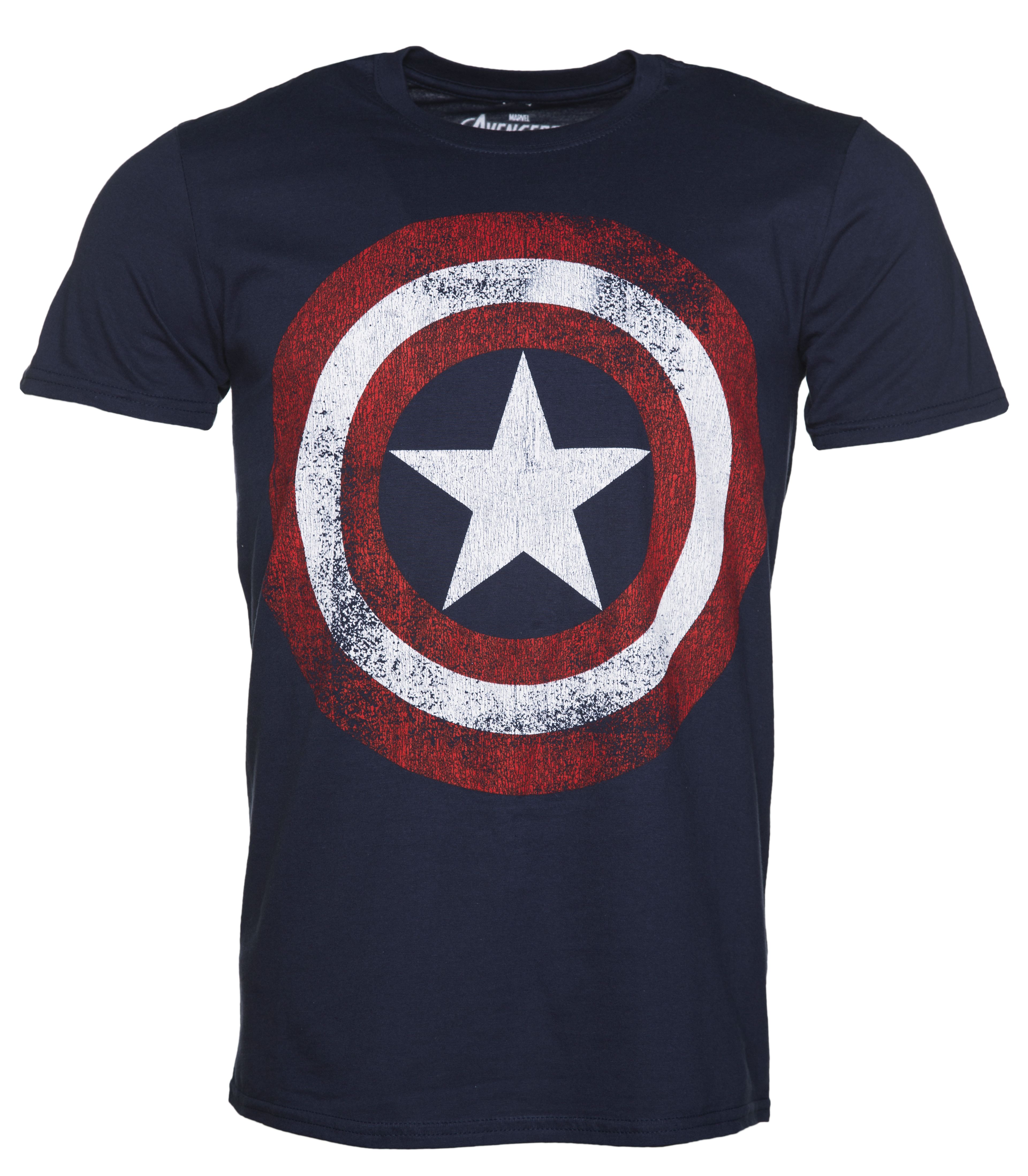 Marvel Civil War - Captain America Distressed Shield Logo T-Shir