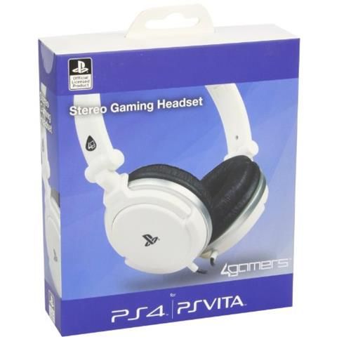 4Gamers - PRO 4-10 PS4 Licensed Wired Stereo Gaming Headset Whit