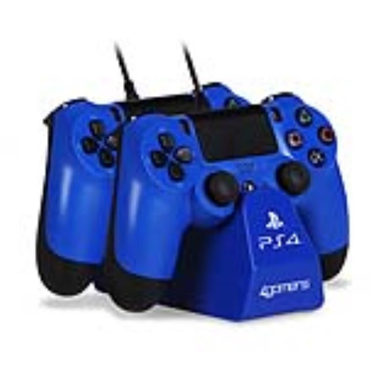 4Gamers - PS4 Licensed Twin Play and Charge Cables with Desktop
