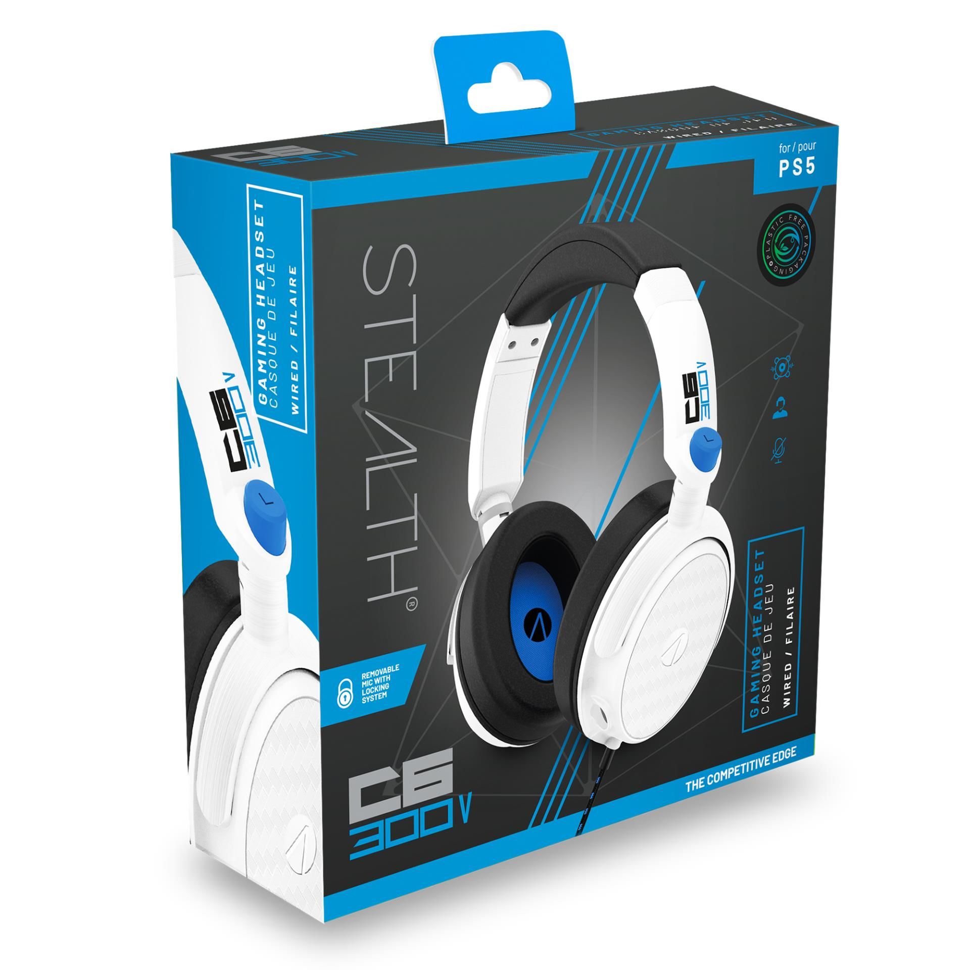 Stealth Casque de jeu stéréo filaire C6-300V Blanc/Bleu pour PS5