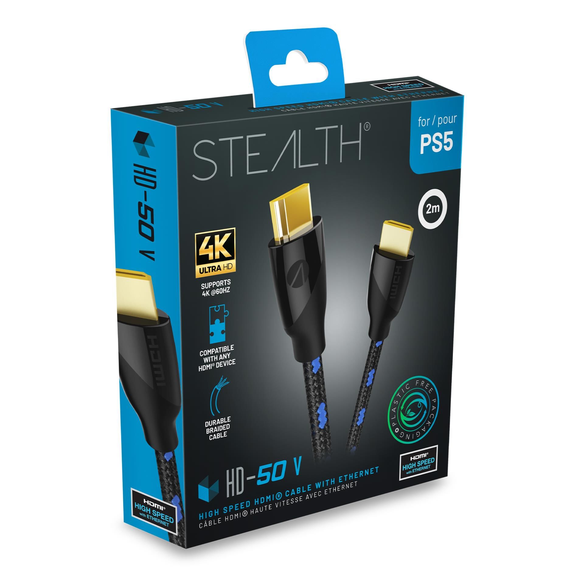 Stealth - Câble HDMI 4K Ultra HD Haute Vitesse avec Ethernet HD-