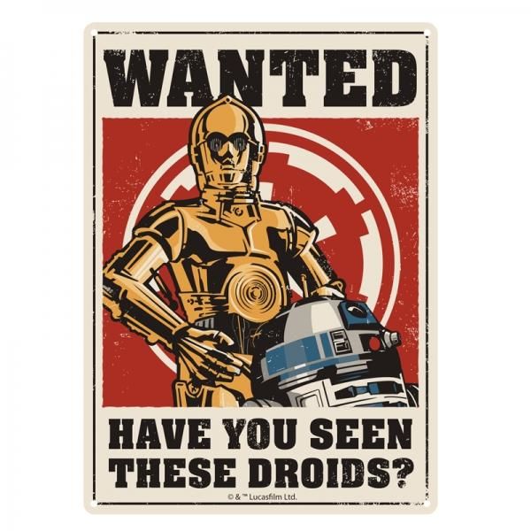 Acheter Star Wars - Wanted Have You Seen These Droids? Small Tin Sign ...