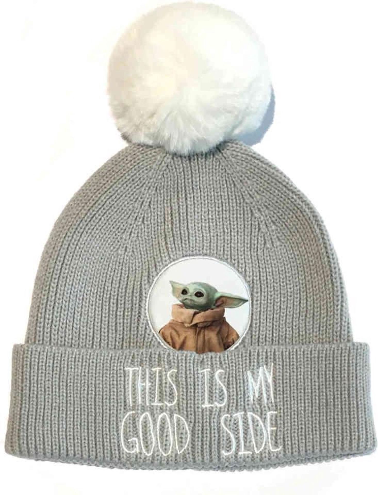 Star Wars: The Mandalorian - Bonnet à pompon Gris et Blanc \"This