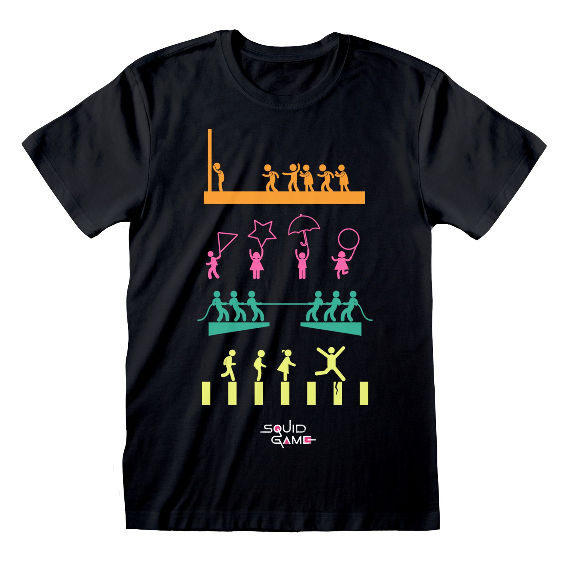Squid Game - T-shirt unisexe Noir Jeux - XL