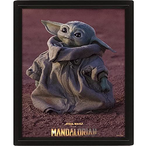 Star Wars : The Mandalorian (Grogu) 10 x 8\" Poster Lenticulaire 3D (Encadré)