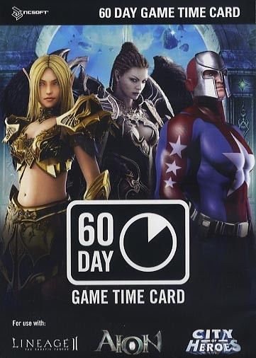 Ncsoft 60 Days game time card - Carte pré pay Nc soft