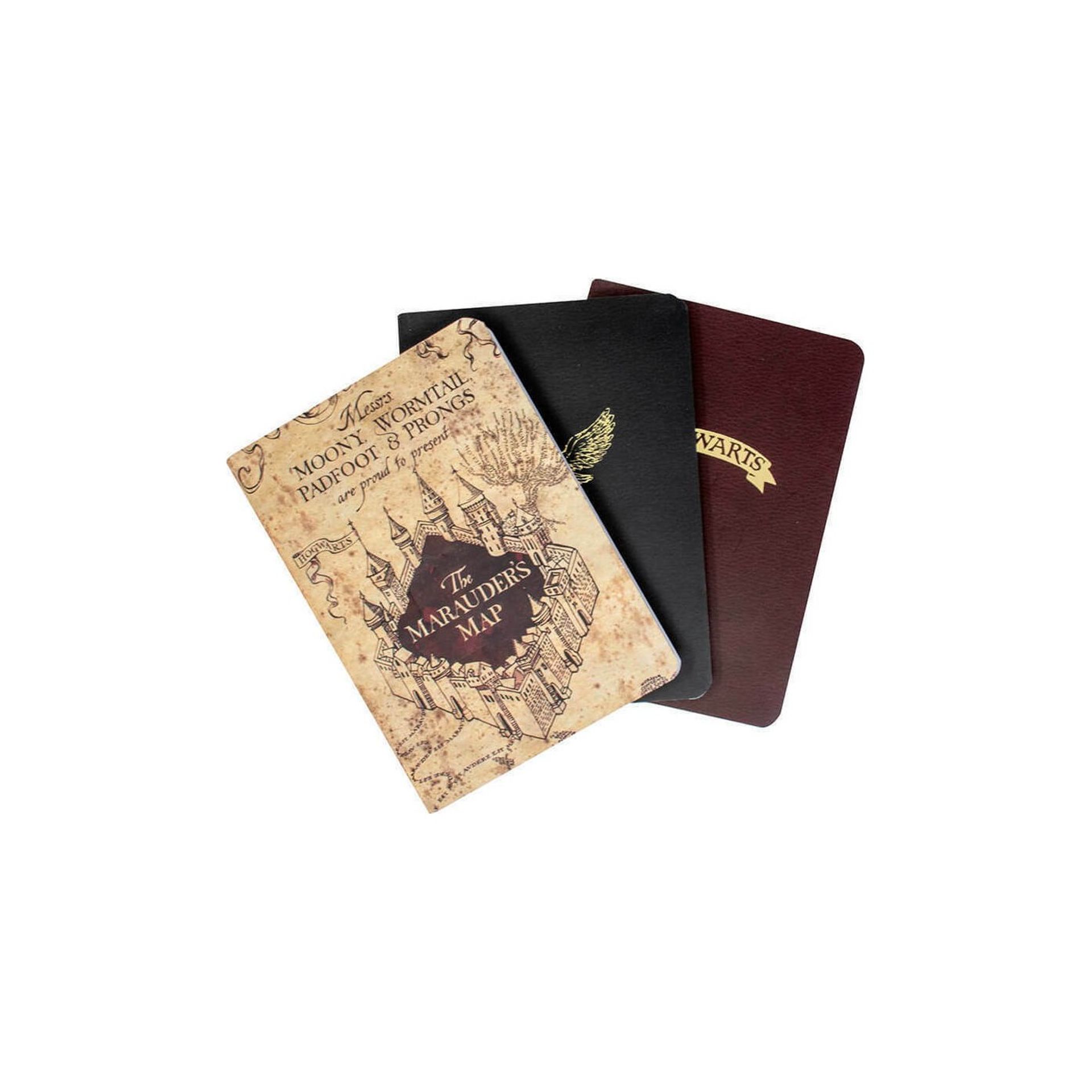 Harry Potter - Pack de 3 Cahiers A6 - Icônes & Carte