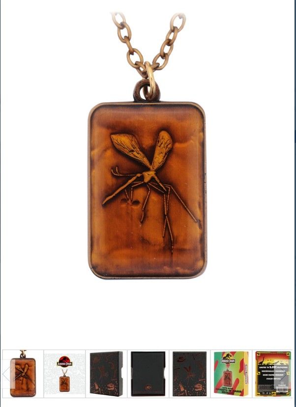 Jurassic Park collier avec pendentif en ambre Limited Edtiton