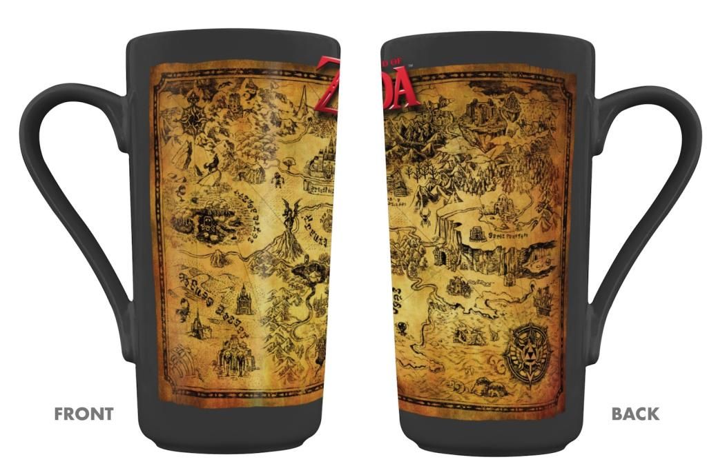 The Legend of Zelda Black & Gold Map Grande Mug 315 ml