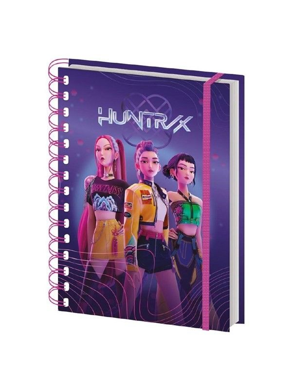 Cahier A4 Spiralé K-Pop Demon Hunters Huntrix Marchandise Officielle Sous Licence