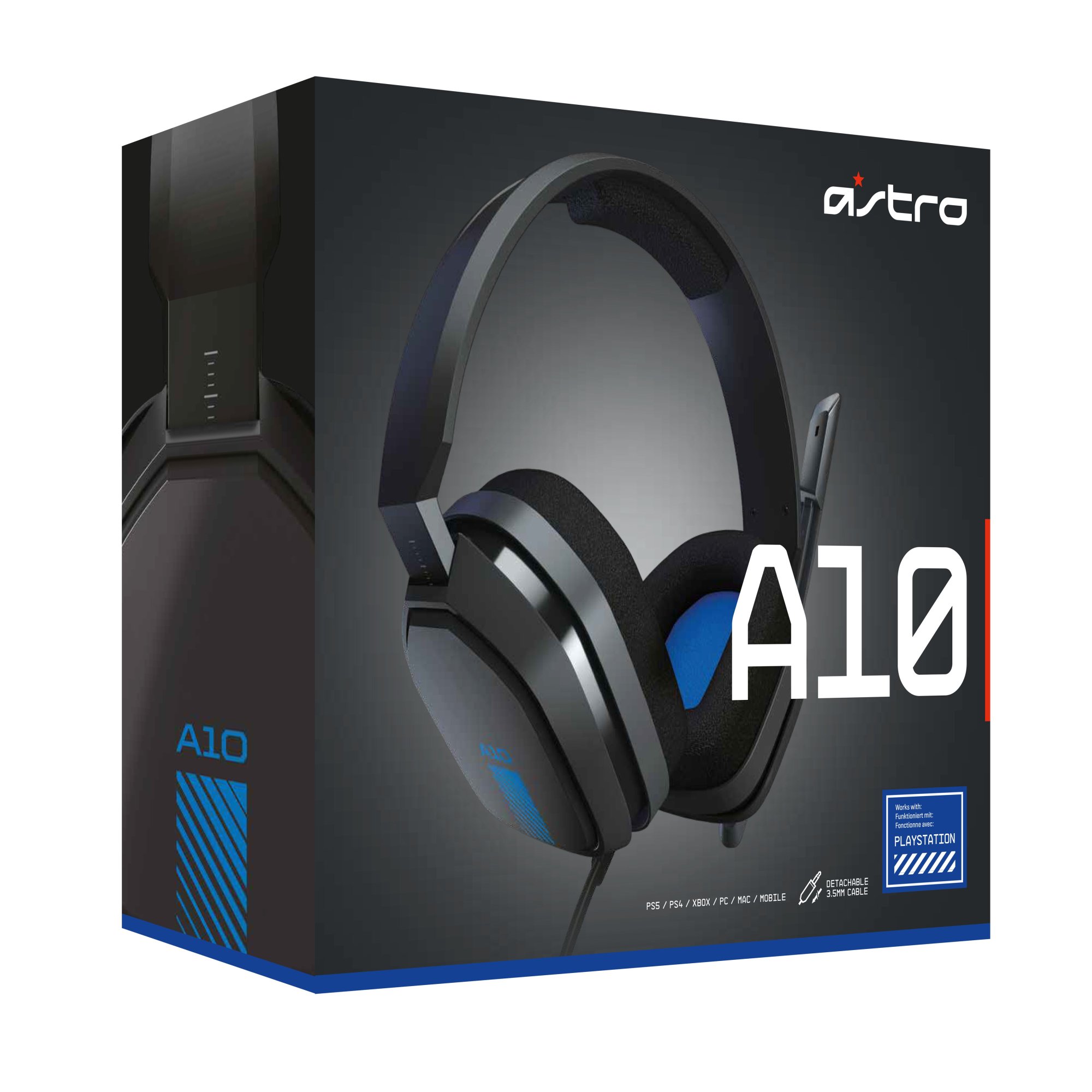 Astro Casque de jeu filaire A10 Gris et Bleu pour PS5, PS4