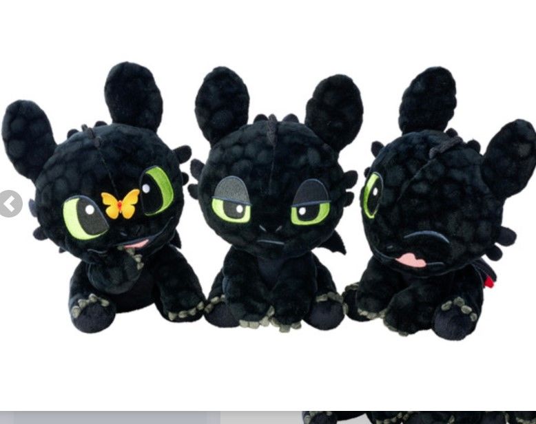DRAGONS - Krokmou - Assortiment de 12 Peluches 3 Modèles - 18cm