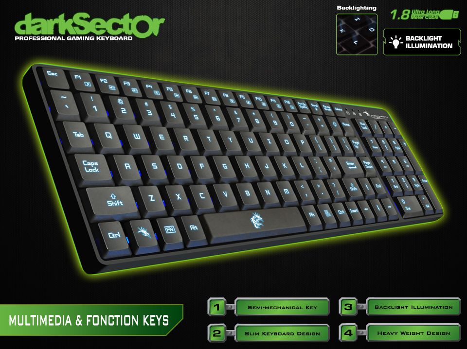 Dragon War Dark Sector Professional Gaming Keyboard