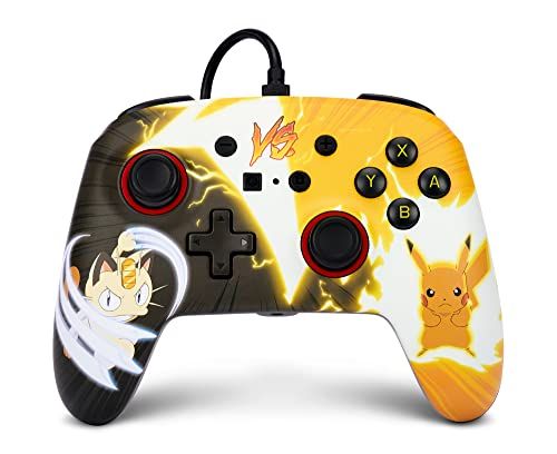 Manette filaire PowerA Enhanced pour Nintendo Switch - Pokémon : Pikachu contre Miaouss - Multi