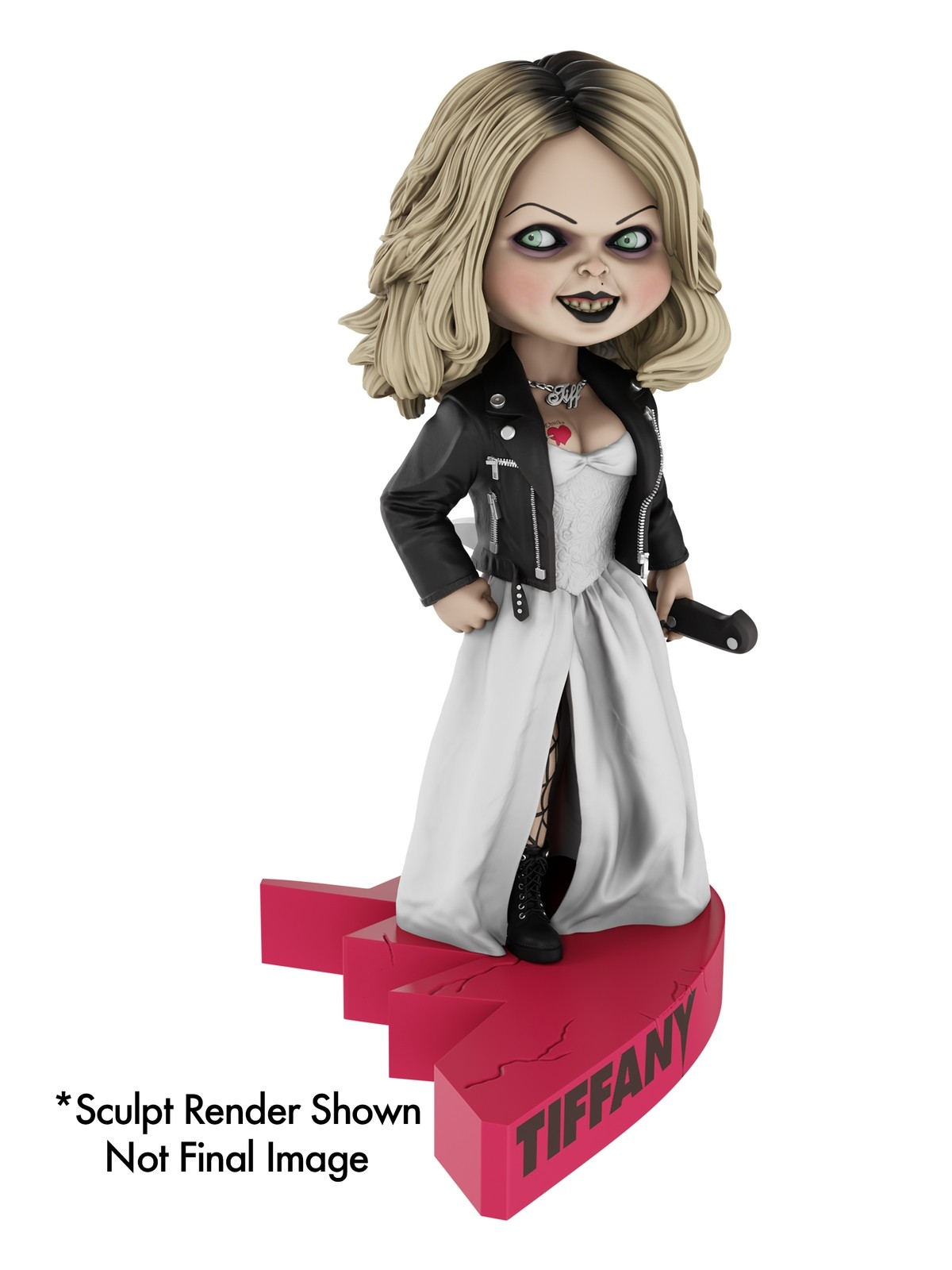 NECA Bride of Chucky Head Knocker Tiffany - Base Cœur Connecté - 18 cm