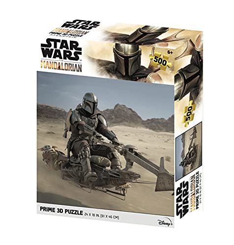 Star Wars: The Mandalorian - Puzzle lenticulaire Mando sur un Speeder 500 pcs 61x46 cm