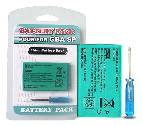 3.7V 850mAh Li-on Batterie Nintendo GBA SP