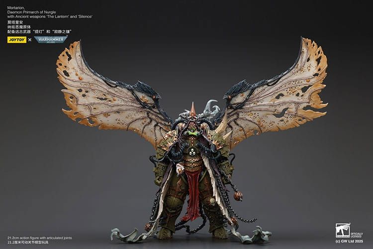 Warhammer 40k Mortarion Daemon Primarch de Nurgle avec Armes Anciennes The Lantern et Silence - 21 cm