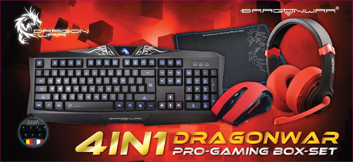 Dragonwar 4 in 1 Pro-Gaming Box-Set Azerty Red Edition