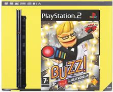 Console PS Two Black + Buzz Hollywood Quizz