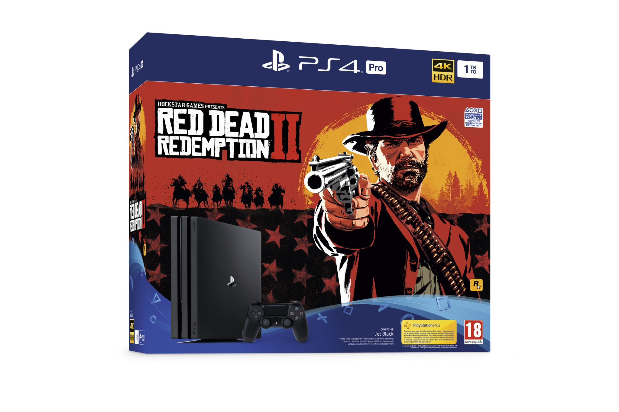 Playstation 4 Pro 1TB Black + Red Dead Redemption 2
