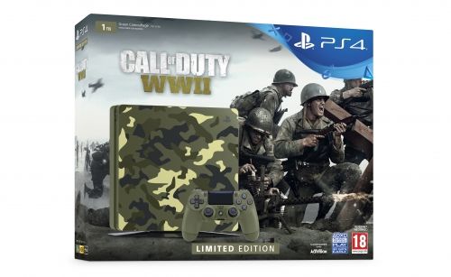 Playstation 4 Slim 1TB Call of Duty WWII Green Camouflage Ltd Ed