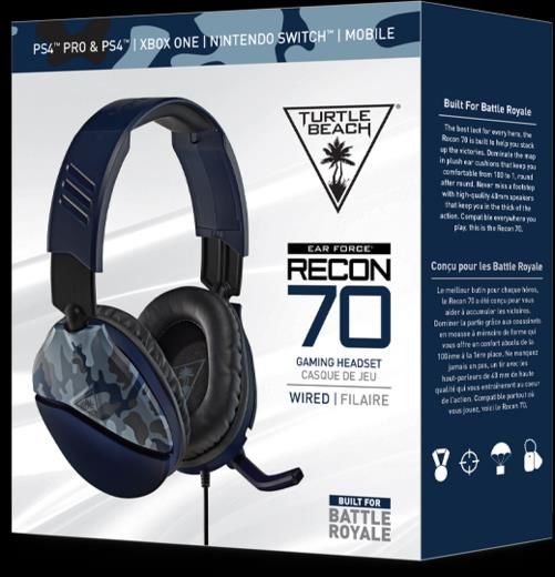 Turtle Beach - Ear Force Recon 70 bedrade gaming headset blauw camo voor PS5, PS4, Xbox-serie, Xbox One, Switch, pc & mobiel