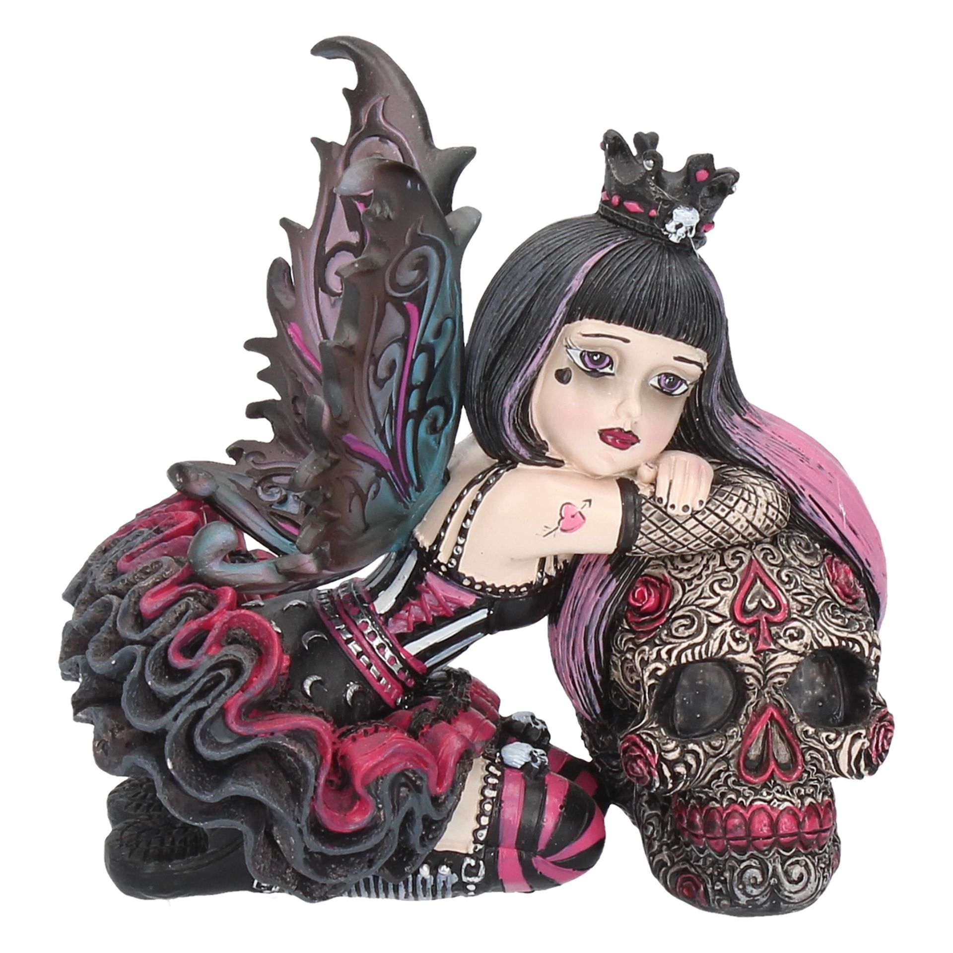 Lolita - Figurine d\'ornement de Fée gothique et de crâne en sucr