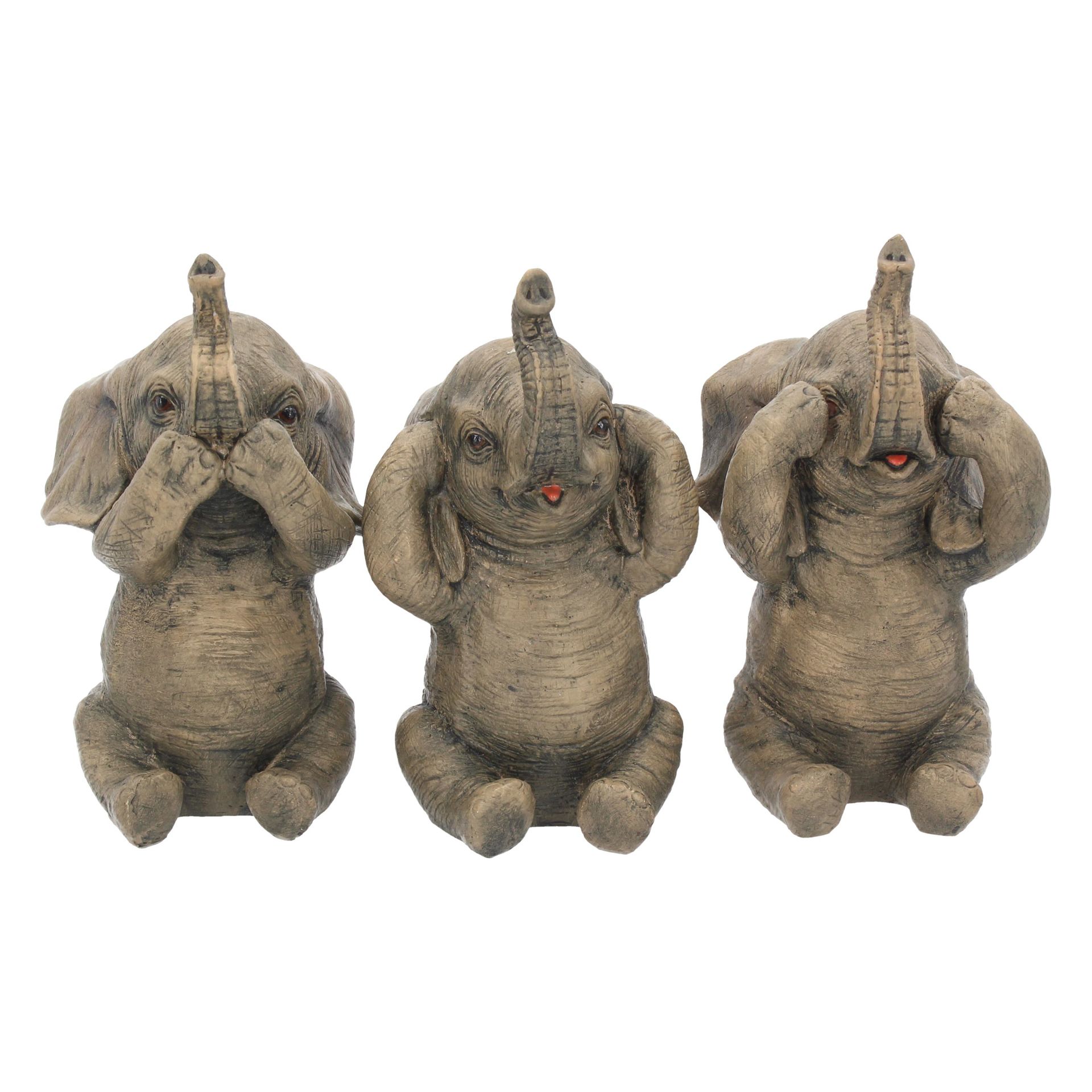 Les trois éléphants sages - Figurines animalières de décoration