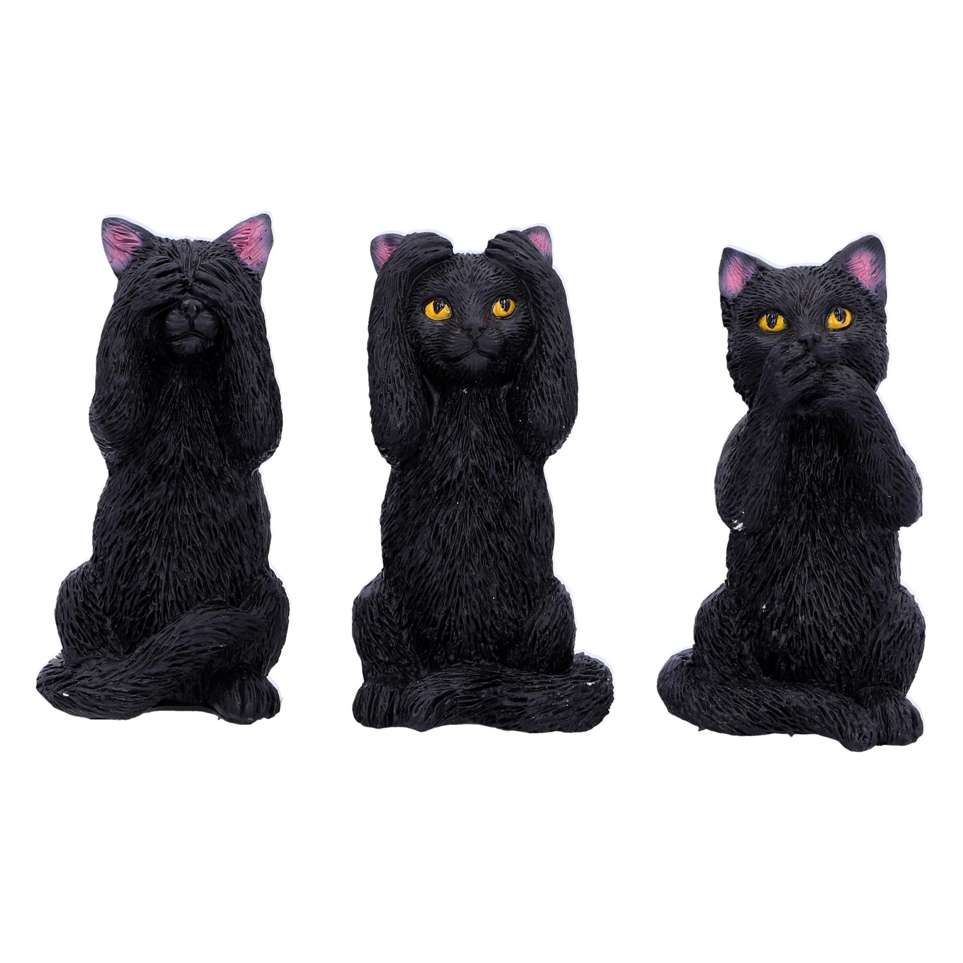 Trois Sages Felins 8.5cm