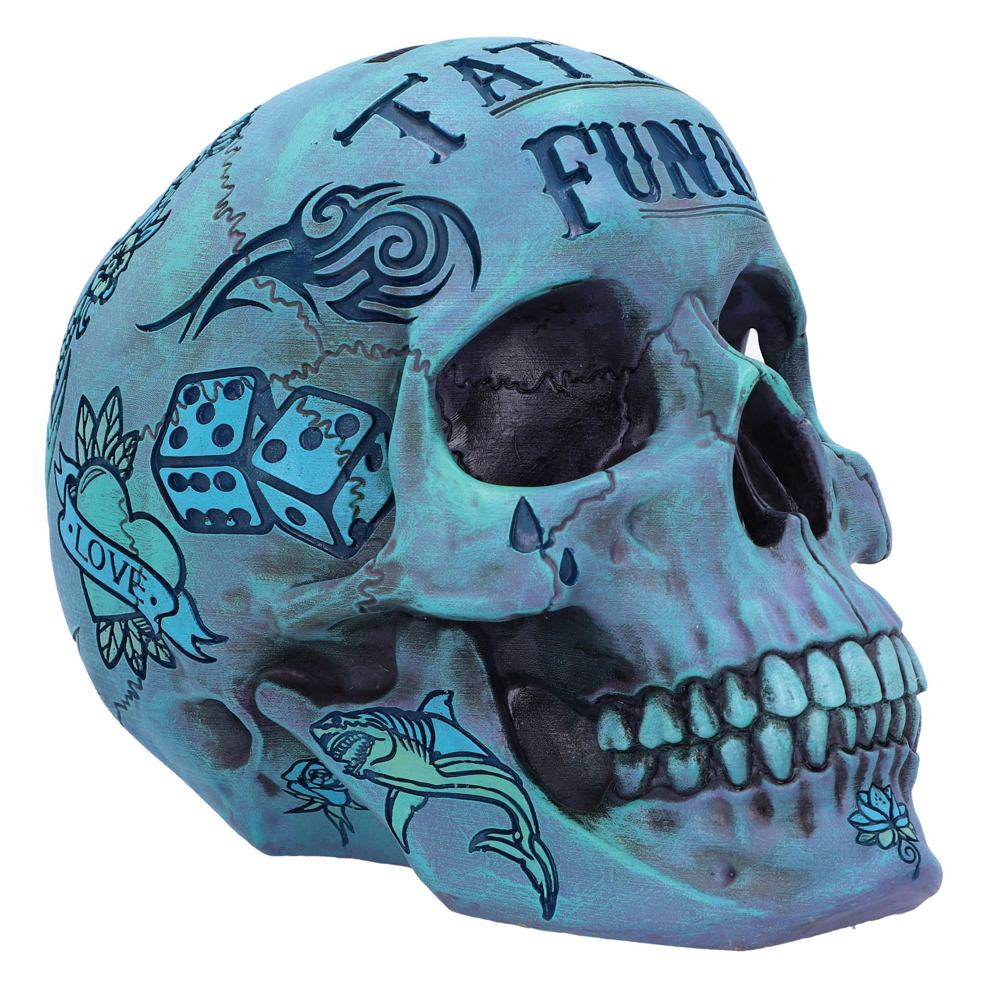 Nemesis Now - Tattoo Fund - Blue Coloured Traditional Tribal Tattoo Fund Skull