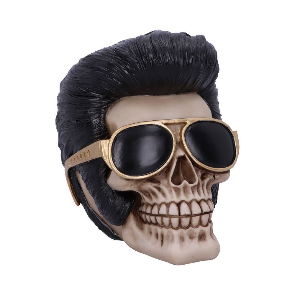 Uh Huh - Figurine de crâne Elvis \"The King\" 17cm
