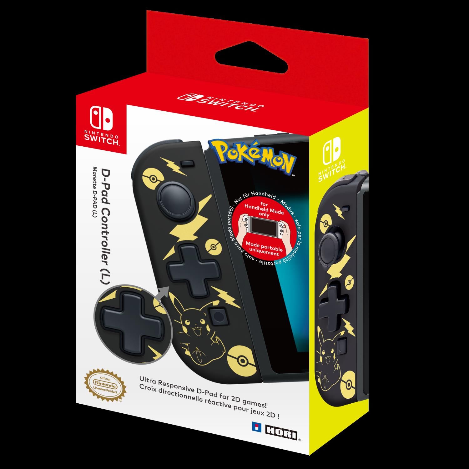 HORI - Nintendo Switch D-Pad Controller (L) Pikachu Black & Gold