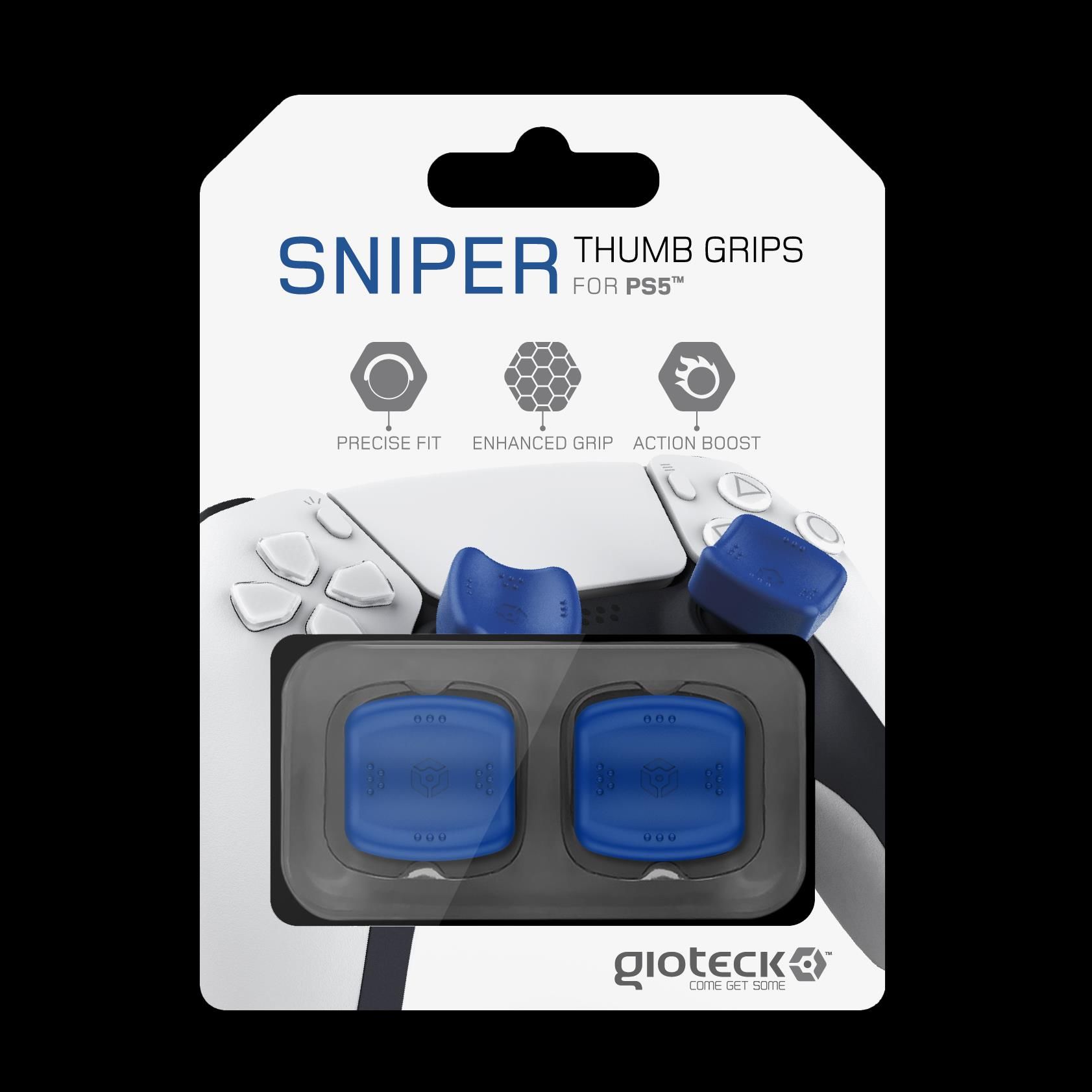 Gioteck - Reposes Pouce (Thumb Grips) Sniper Bleu pour PS5