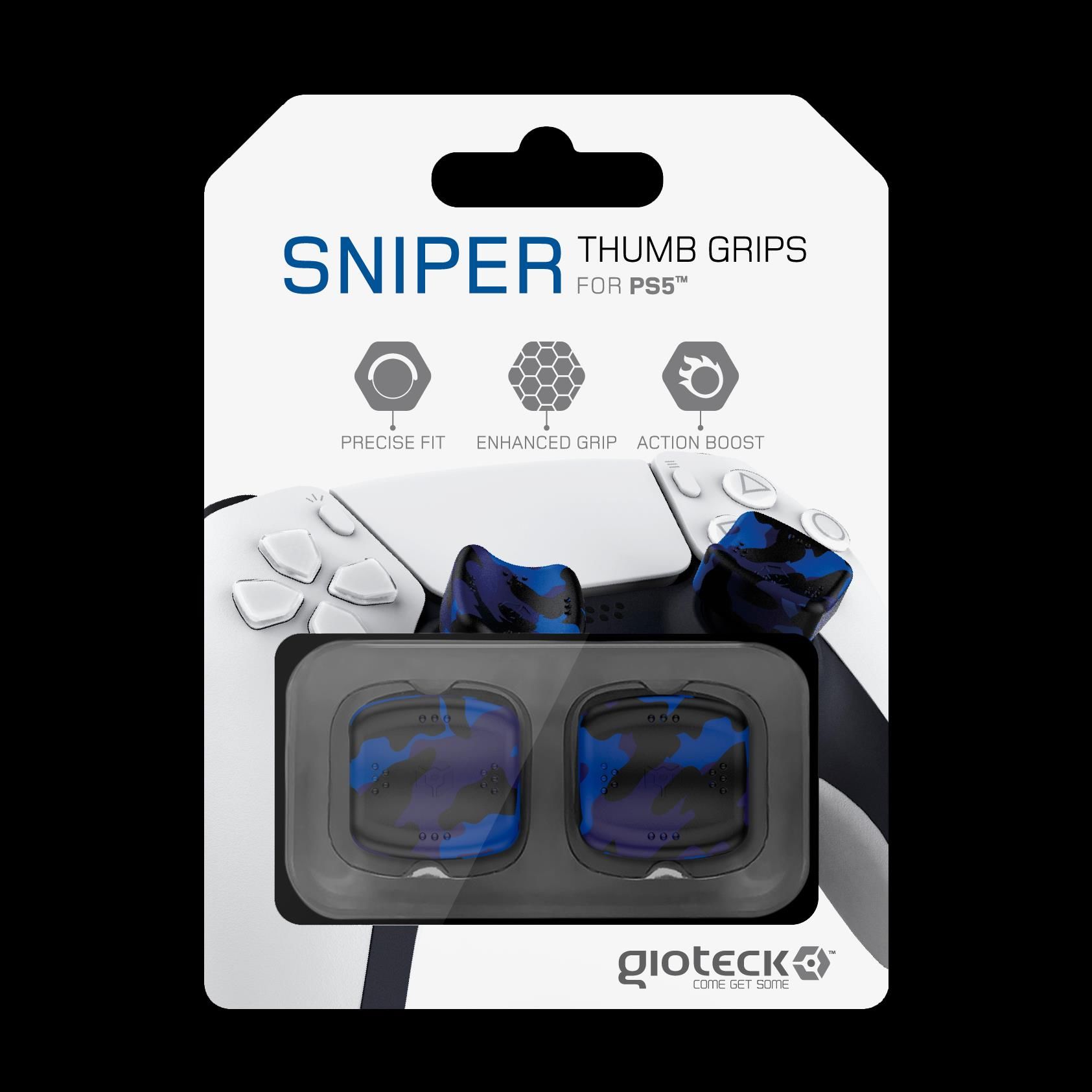 Gioteck - Reposes Pouce (Thumb Grips) Sniper Bleu