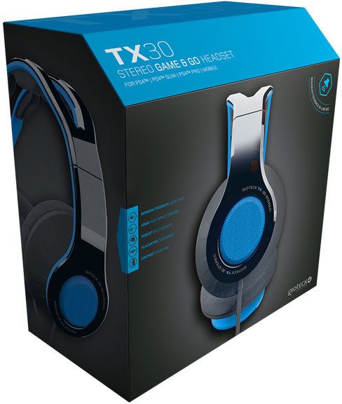 Gioteck - Casque stéréo Game & Go TX30 Bleu Grill PS5/PS4/ONE/..