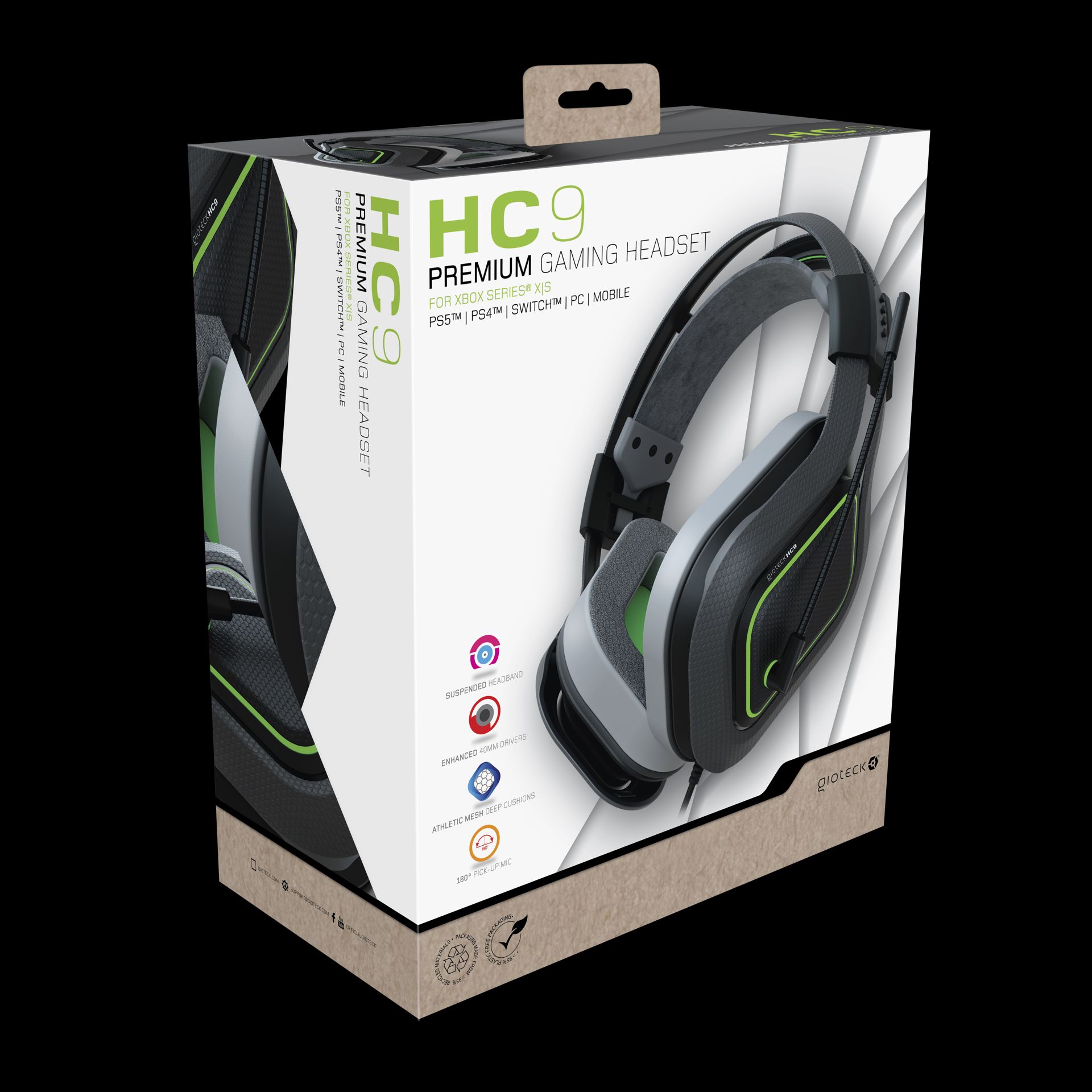 Gioteck - Casque de jeu stéréo filaire HC-9 pour Xbox, PS5, PS4,