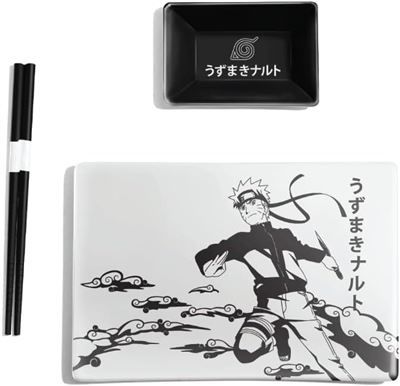 Naruto Shippuden Ensemble de Sushi en Céramique avec Baguettes