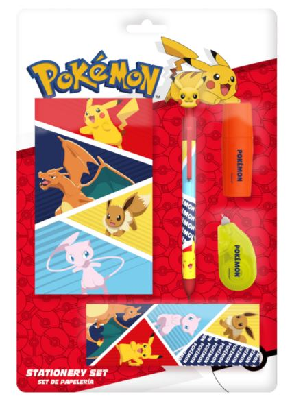 POKEMON - Set de Papeterie avec un Bloc-note - 5pc