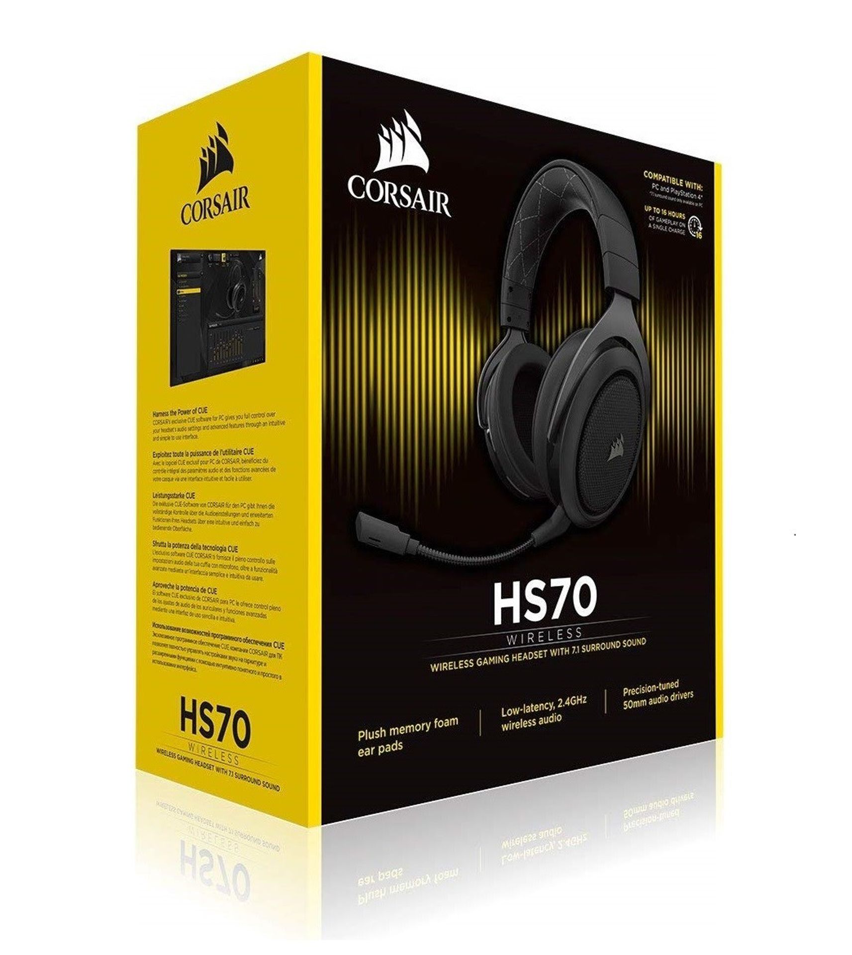 Corsair HS70 Wireless Gaming Headset Carbon